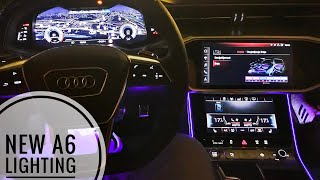 NEW 2021 Audi A6 Ambient Lighting + Exterior Lights - HOW TO SEPARATE THE AMBIENT LIGHT COLOR