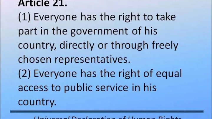 Universal Declaration of Human Rights -- Articles 1-30 -- Hear and Read the Full Text