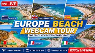 🏖️🅻🅸🆅🅴🏖️Europe Beach Webcam Tour🏝️Real-Time🌊Water Temp🌡️Weather🇬🇷🇪🇸🇮🇹🇫🇷🇭🇷🇵🇹🇬🇧🇷🇴🇵🇱🇹🇷🇳🇱🇧🇪Benidorm Calp