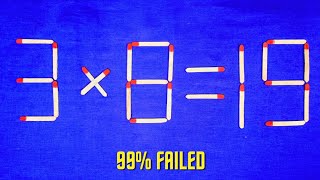 Move only 1 Stick To Make Equation Correct-Matchstick Puzzle ✓✓