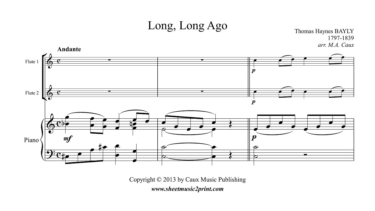 long long ago flute duet sheet music youtube flute duet sheet music