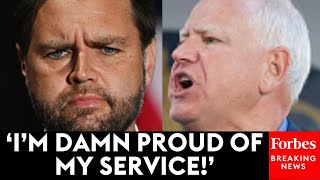 Tim Walz Fires Back At JD Vance Over Attacks On His Military Record: 'Thank You For Your Service'