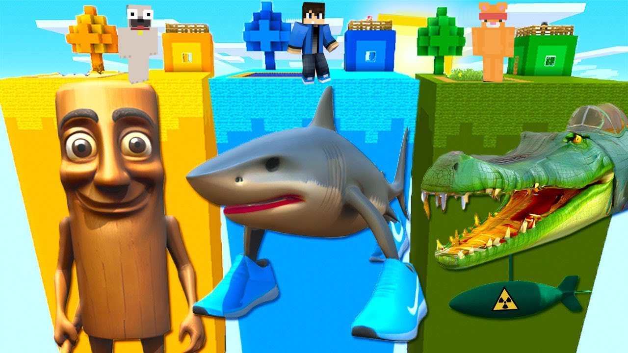 Tung Tung Tung Sahur vs Tralaleloro Tralala vs Bombardino Crocodilo SZIGET KIHÍVÁS a Minecraftban!