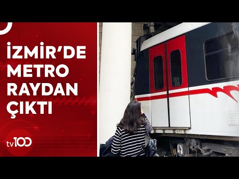 İzmir’de Raydan Çıkan Metro, Duvara Çarptı | TV100 Haber