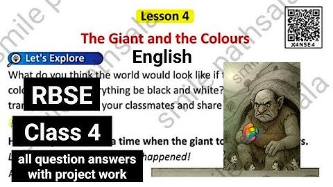 RBSE Class 4 English lesson 4 the giant and the colours question and answers and project work