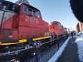 CN 2223 lead with CN T129 with 2 C44-9Ws with 1000 MPH of speed over the rails.
