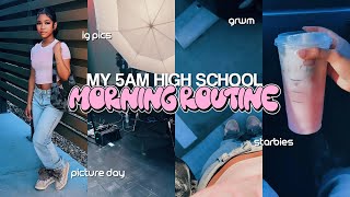 MY 5AM HIGH SCHOOL MORNING ROUTINE | picture day + starbucks + grwm + classes