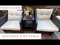 Super heavy duty indoor/outdoor side table - 300lb capacity, modern looks, 10 minute easy assembly!