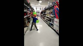 James Cheng Jacqueline Cheng toys Walmart store playing bouncing green large soft balls screenshot 4