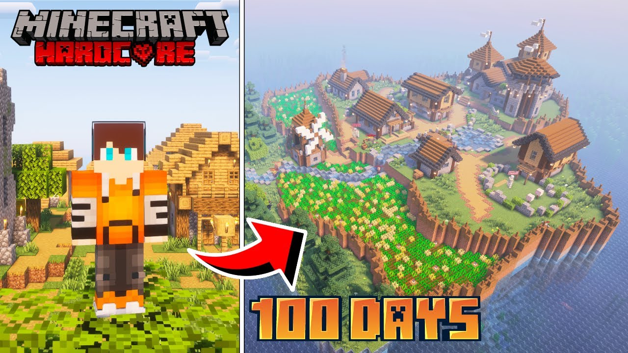 I SURVIVED 100 Days on Village island in Minecraft hardcore (Hindi ...