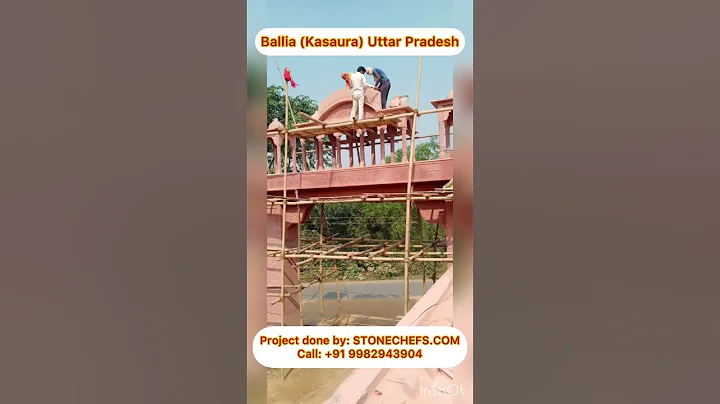 Hindu temple front gate design | mandir design in Uttar pradesh up | making of sandstone entry gate - DayDayNews