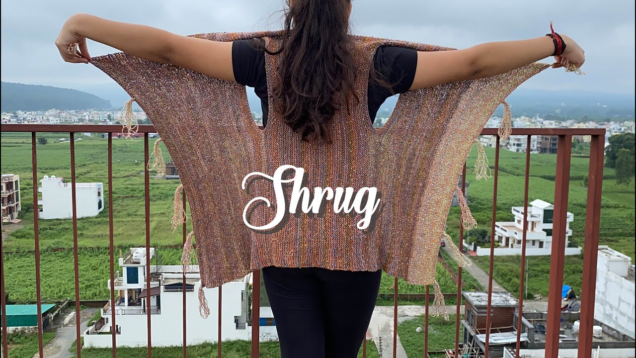 Knitting Shrug with Cotton Thread/Wool||Easiest way of knitting Shrug||शरग कैसे बनाये सूती धागे से||