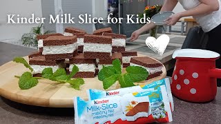 Kinder Milk Slice Recipe | inTHEmiddle of DIY Grass Heads for Kids🌿| Onigirazu Sandwich