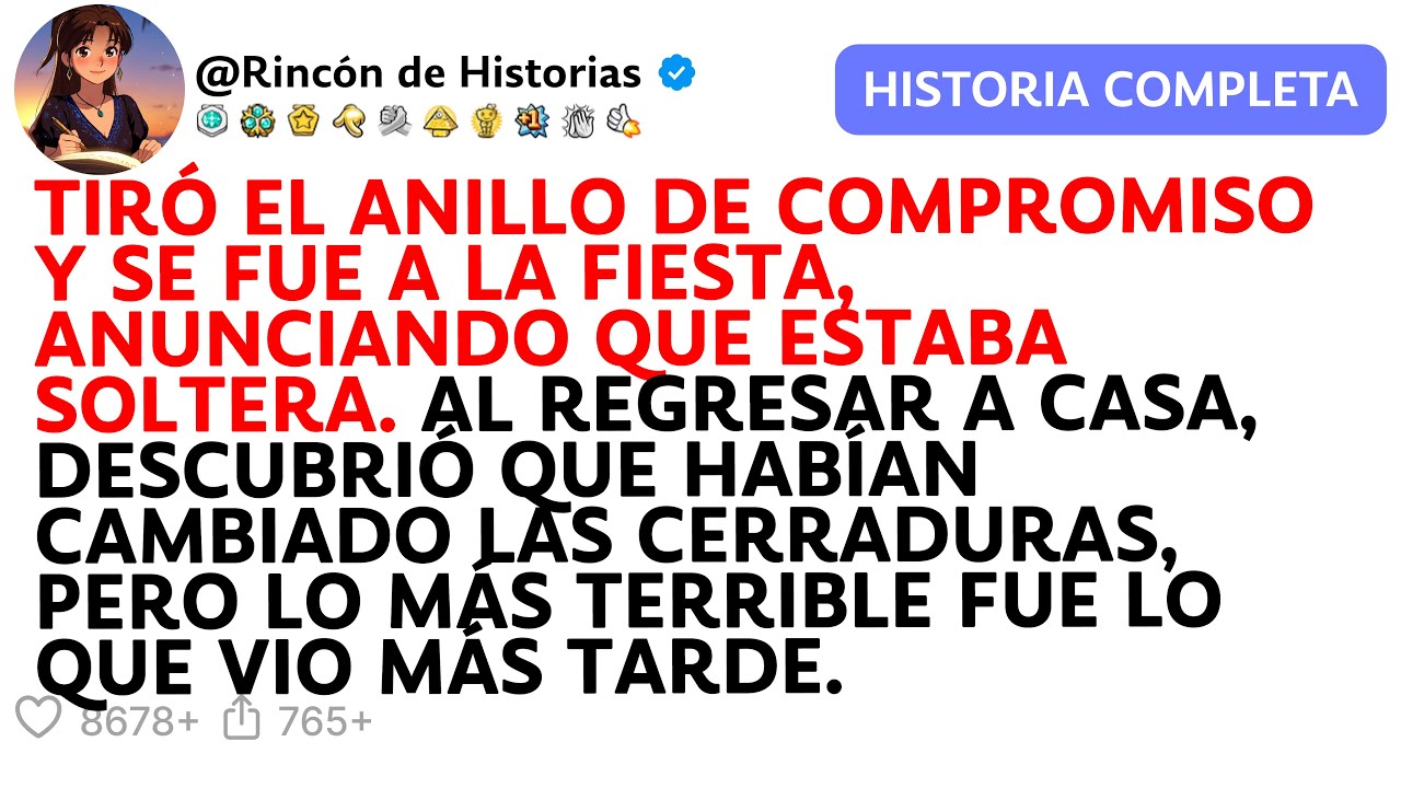 TIRÓ EL ANILLO DE COMPROMISO Y SE FUE A LA FIESTA, ANUNCIANDO QUE ESTABA SOLTERA.