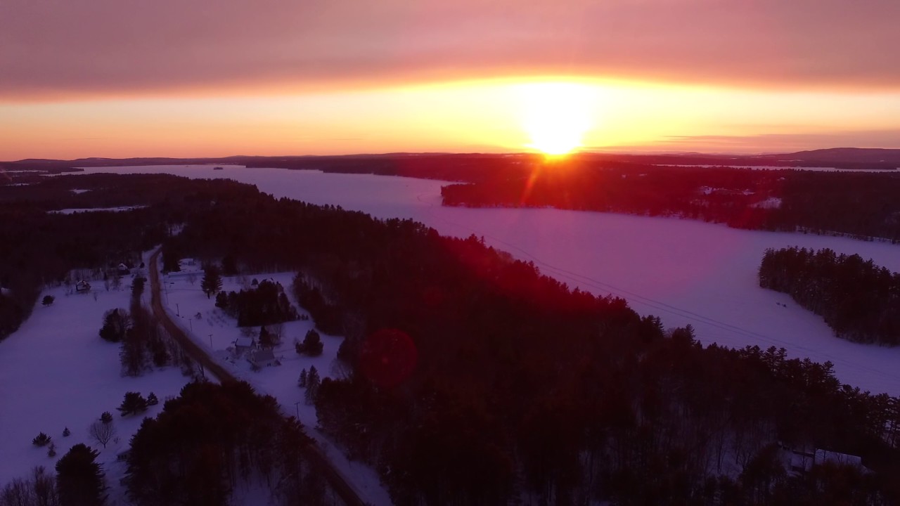 Sunset over Messalonskee Lake YouTube