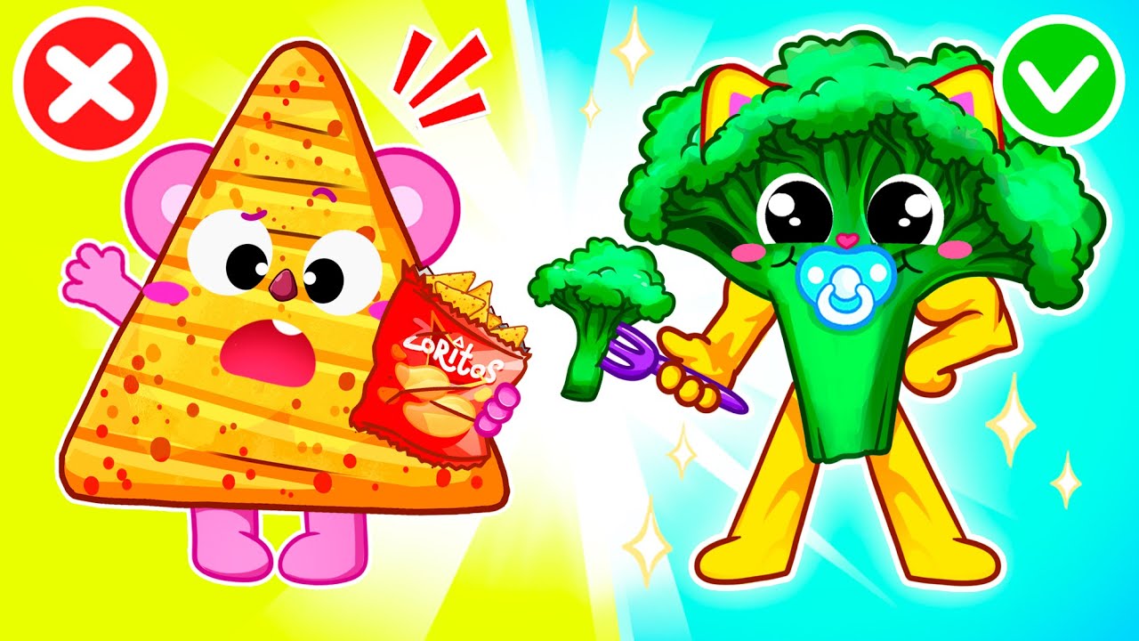 🍏 Healthy vs Junk Food: Fun Song for Kids! 🎶 Good Habits | Muffin Socks