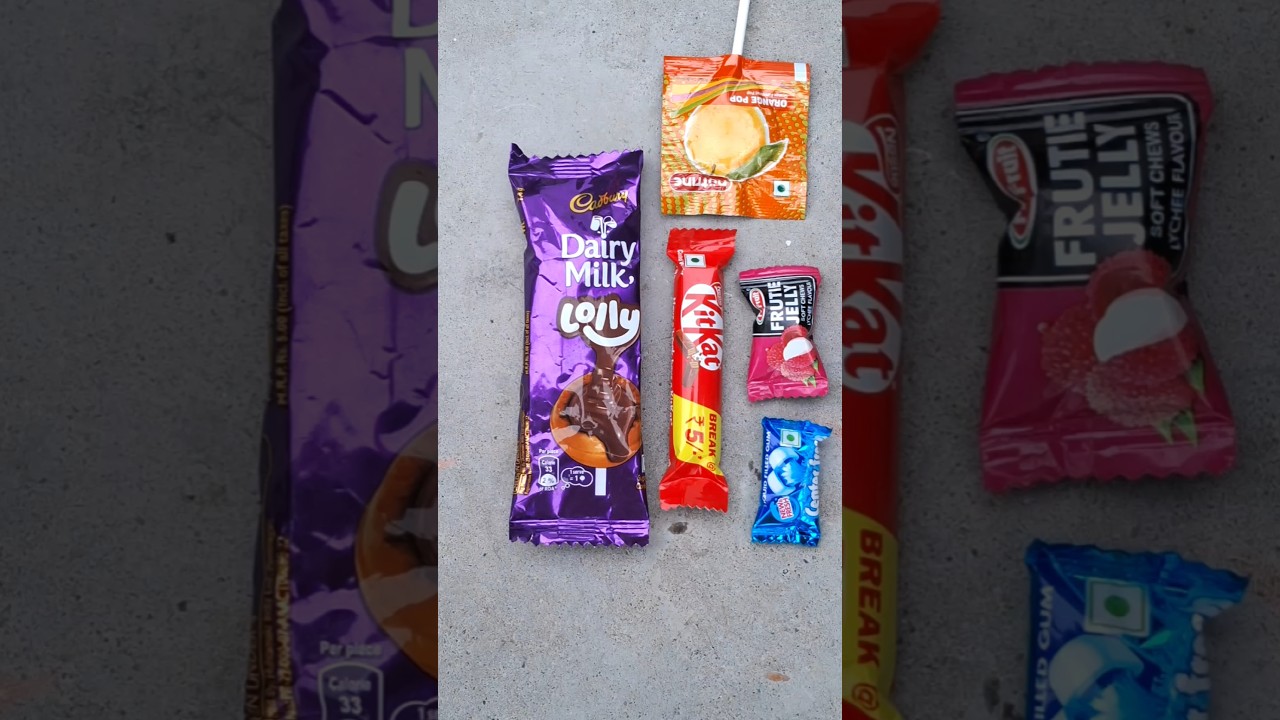 lollipop and center fruit kitkat chocolate candy 