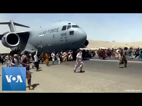 Afghans Try to Flee at Kabul Airport