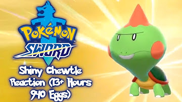 Pokemon Sword - Shiny Chewtle/Drednaw Reaction - 13 Hours and 940 Eggs