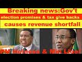 Breaking news govt holness  liegel election promises  tax givebacks causes revenue shortfall