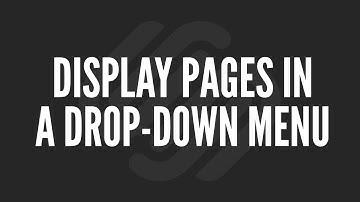 Squarespace Tutorial: Display Pages in a Drop down Menu