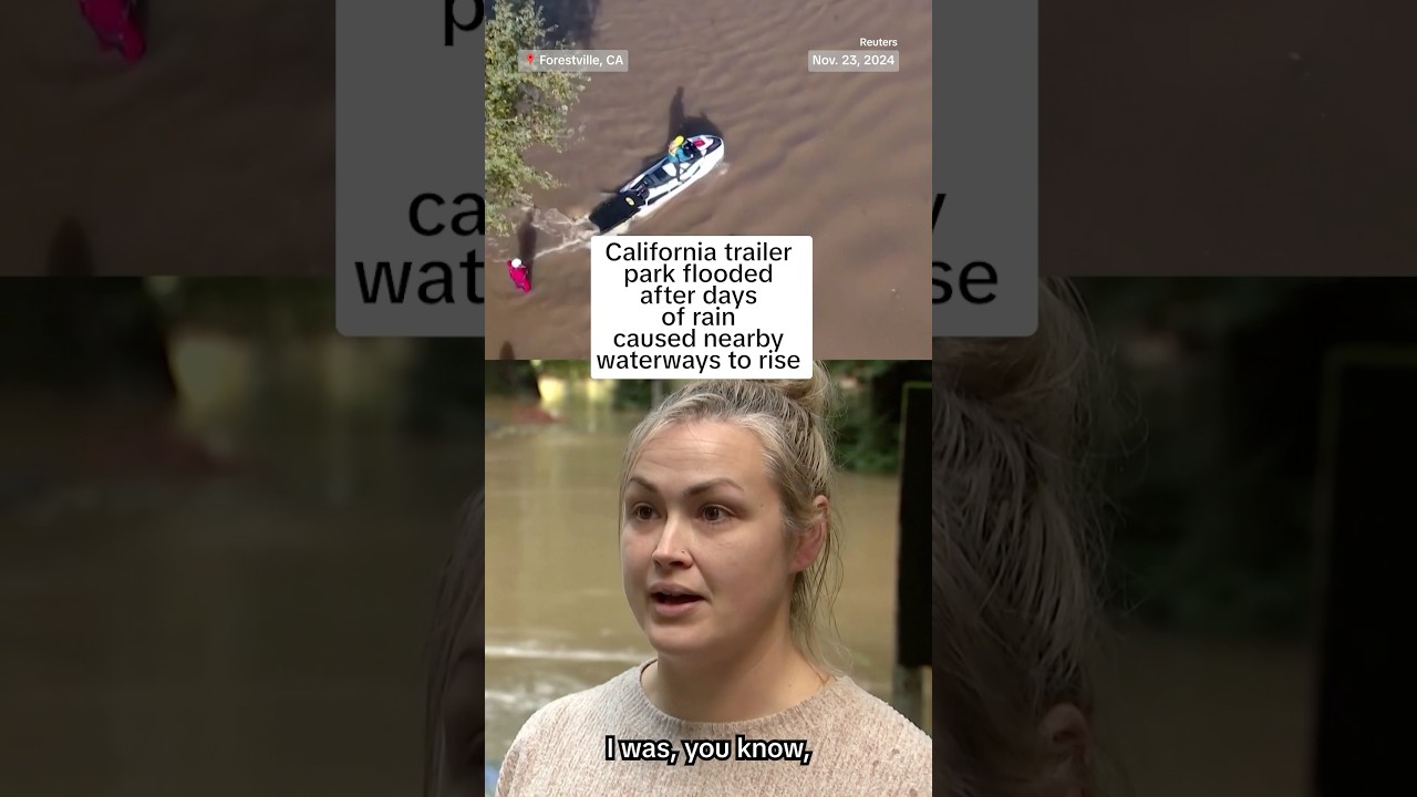 California trailer park flooded after days of rain caused nearby waterways to rise California trailer park flooded after days of rain caused nearby waterways to rise