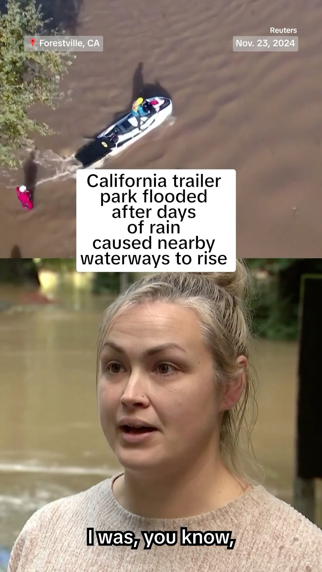 California trailer park flooded after days of rain caused nearby waterways to rise
