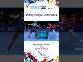 Wang Manyu akes it 3–0 over Bernadette Szocs at #ITTFWorlds London 2026