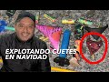 Explotando cuetes en navidad