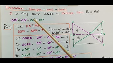 Example14-O is any point inside a rectangle ABCD (see Fig). Prove that OB2 + OD2 = OA2 + OC2