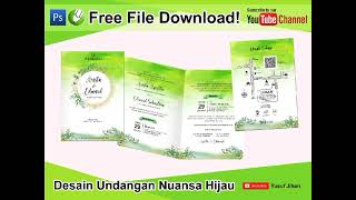 FREE Download File Desain Undangan Pernikahan Nuansa Hijau (GRATIS) Format PSD & CDR