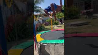 Man Falls Hard Attempting Backflip on Trampoline
