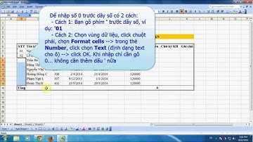 Cách viết số 0 ở đầu số trong Excel