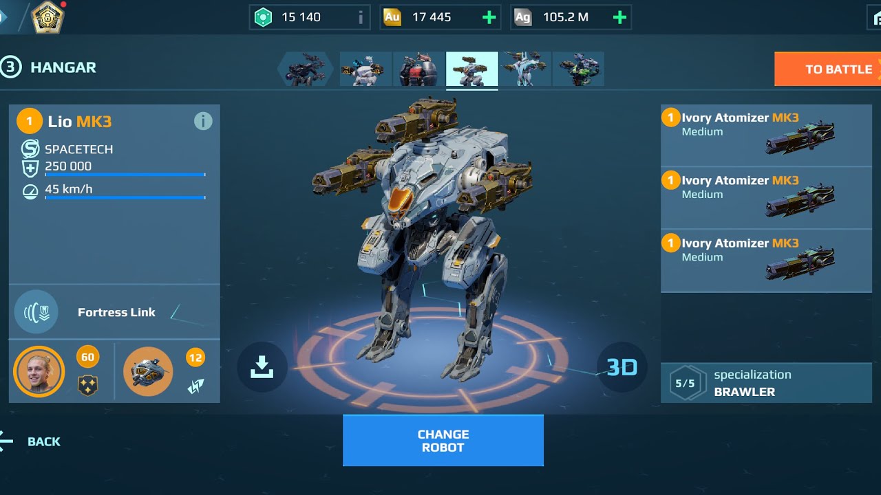 Lio Ivory Atomizer | War Robots Gameplay