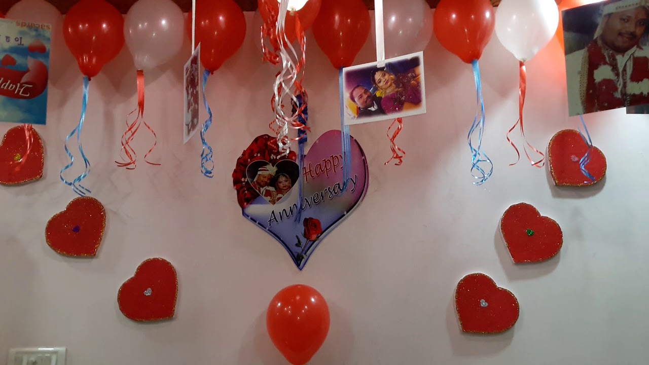 Wedding Anniversary  Room Decorations  YouTube