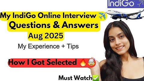IndiGo Online Interview Questions & Answers ✅️ | How I Cracked It😱 | #cabincrew #indigo #airhostess 
