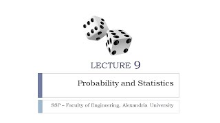 Lecture 9: Probability and Statistics (SSP)