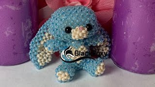 Мини Плюшик 6ч второе ушко Лапки  #амигурумиизбисера #amigurumi #beads