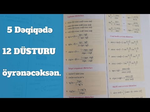 Triqonometriya - Toplama Düsturları və 2 Qat Arqument düsturları 1 dəfə izlə , öyrənəcəksən.