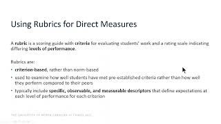 Using Rubrics with Direct Measures of Student Learning