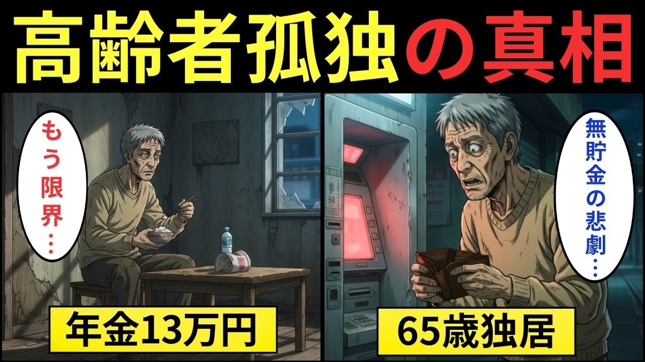 【漫画】年金十三万円で暮らす六十五歳独身男性の苦境。日本の単身高齢者の四割が無貯金 【影のある人生物語】
