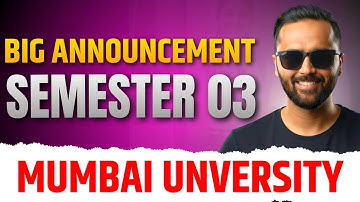 BIG ANNOUNCEMENT ⚠️ | Mumbai University Semester 03 | Pradeep Giri Sir
