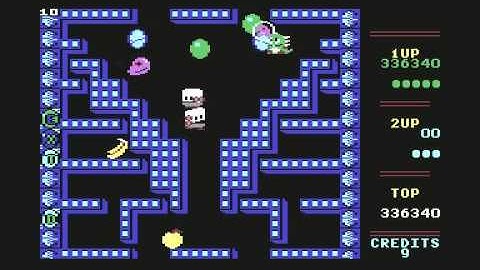 Bubble Bobble for Commodore 64 (C64) level 10 gameplay
