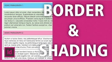 Paragraph Border and Shading in InDesign