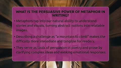 What Is The Persuasive Power Of Metaphor In Writing? - The Prose Path