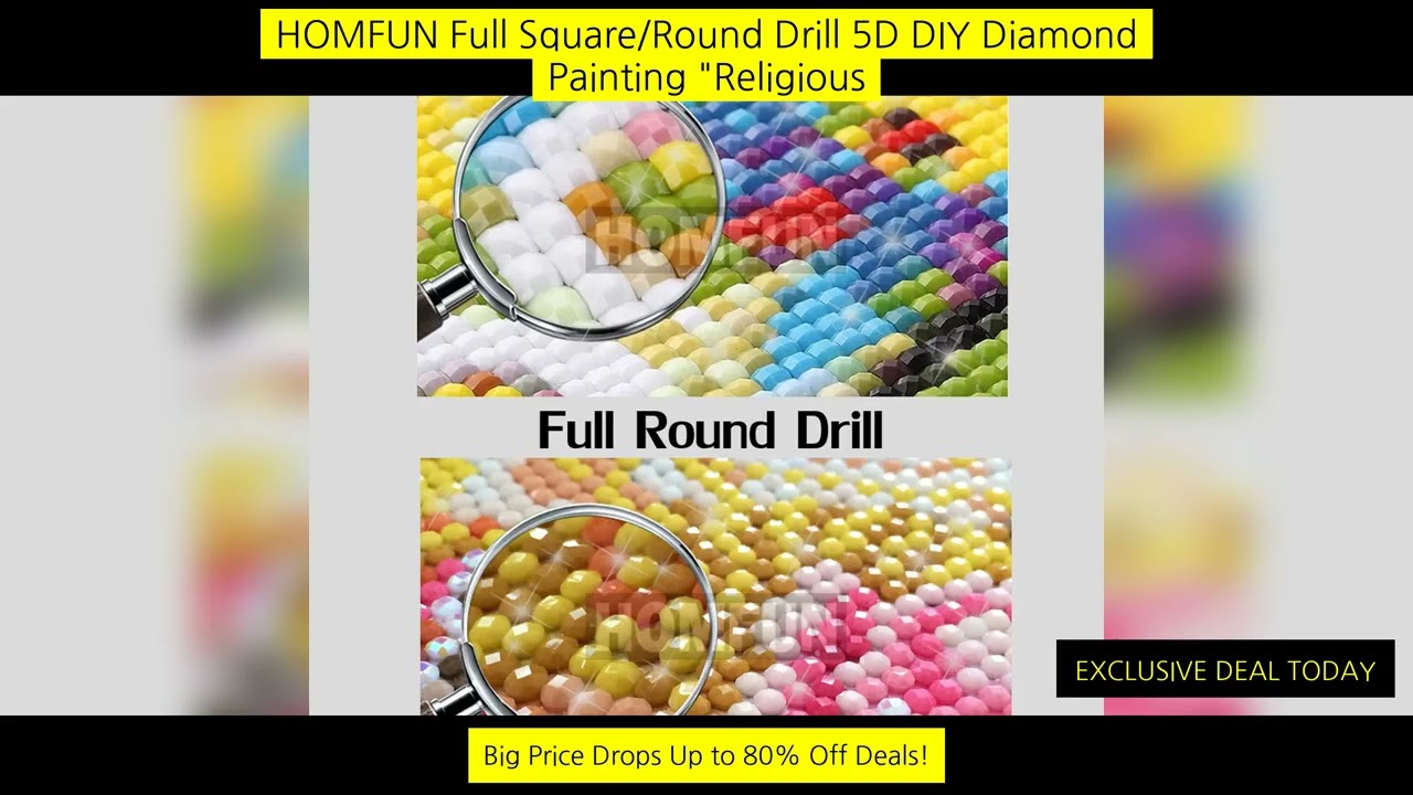 Homfun Full Square/Round Drill 5D Diy Diamond Painting "Religious Mandala" 3D