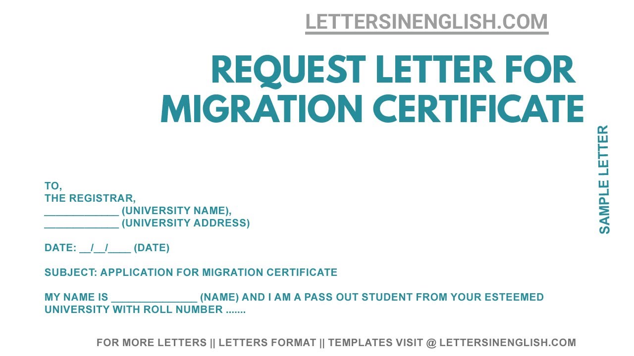 Request Letter for Migration Certificate from University – Application for  Migration Certificate