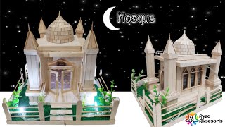 Mosque Miniature made from Ice Cream Sticks | Miniatur Masjid dari Stik Es Krim