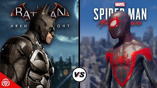 Batman Arkham Knight vs Marvel's Spider-Man Miles Morales - Gameplay Physics and Details Comparison