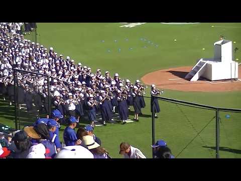 第９９回高校野球千葉大会開会式　式終了後のブラスバンド退場